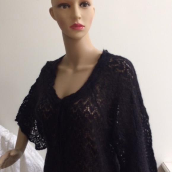 Free People Tops - Free People Black Crocheted Top Large